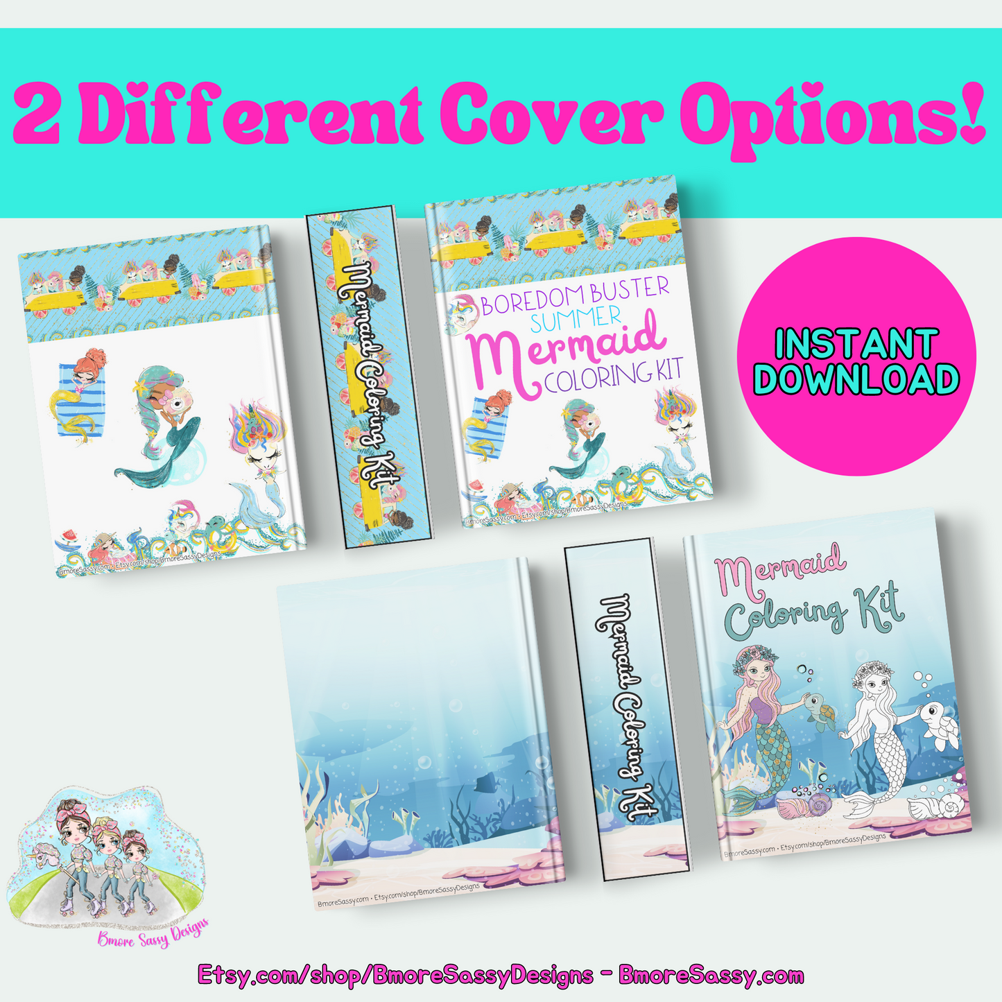 PLR Summer Boredom Buster Kit: Mermaid Addition with DFY Summer Mermaid BINGO and Mermaid Coloring Kit