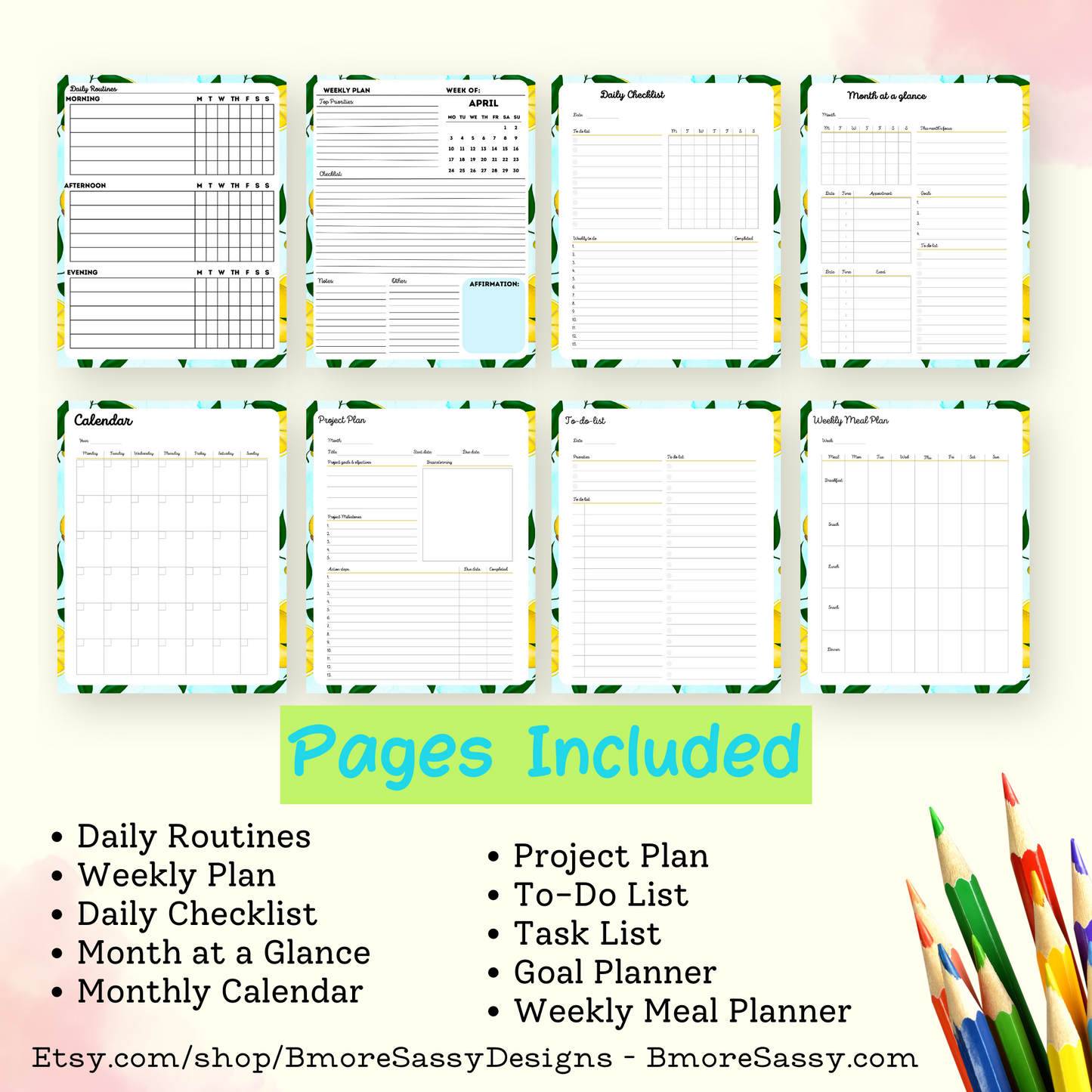 PLR Slay Your Day: Daily, Weekly, and Monthly Printable Planner
