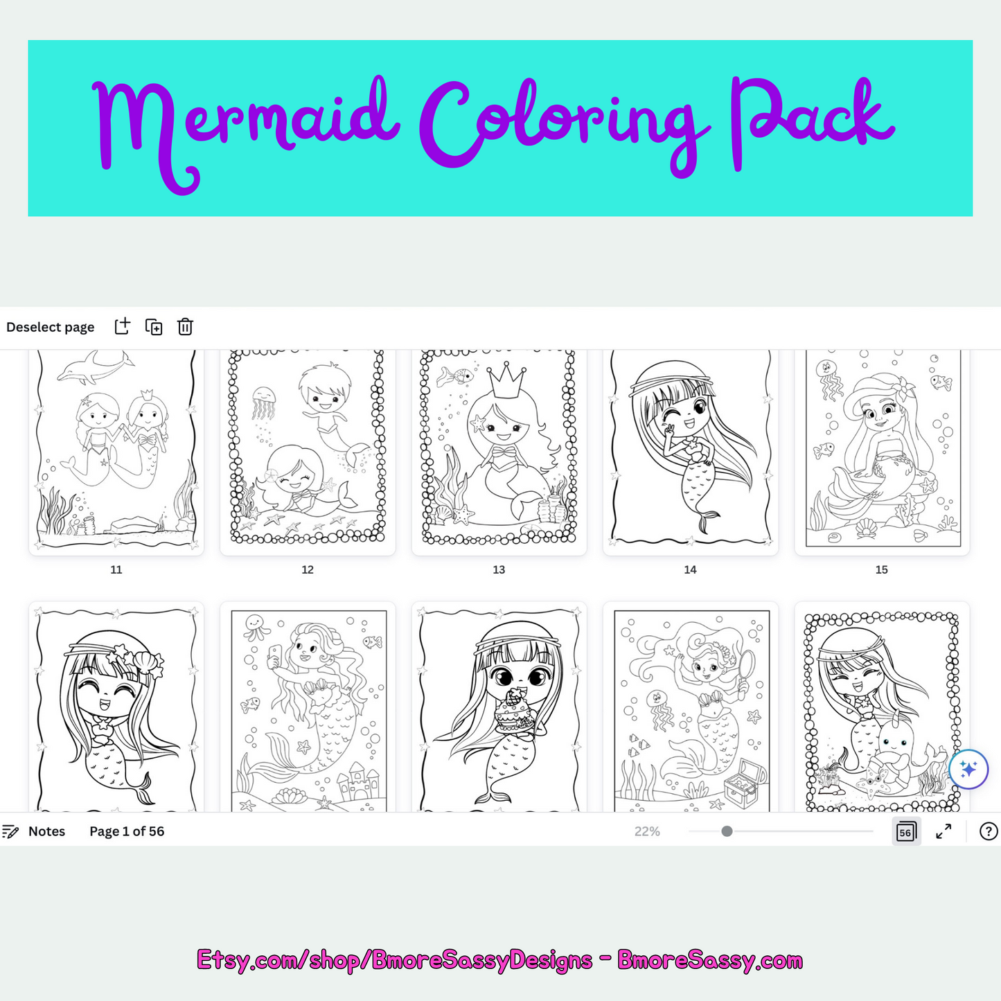 PLR Summer Boredom Buster Kit: Mermaid Addition with DFY Summer Mermaid BINGO and Mermaid Coloring Kit