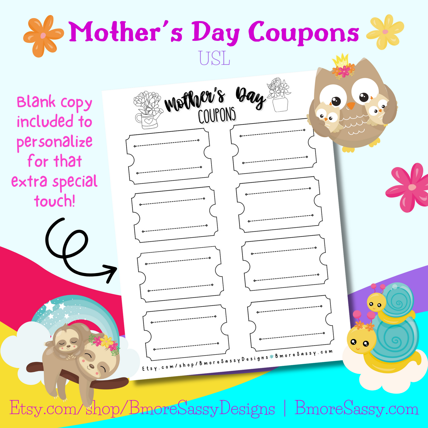 Printable Mother’s Day Coupons -Instant Download!