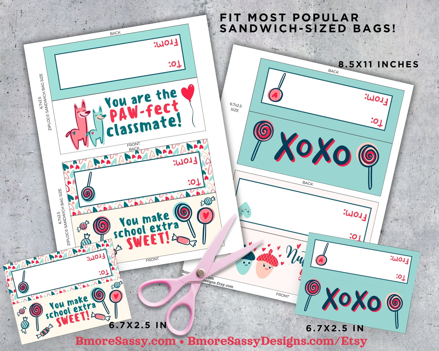 Valentine Treat Bag Topper Template Bundle