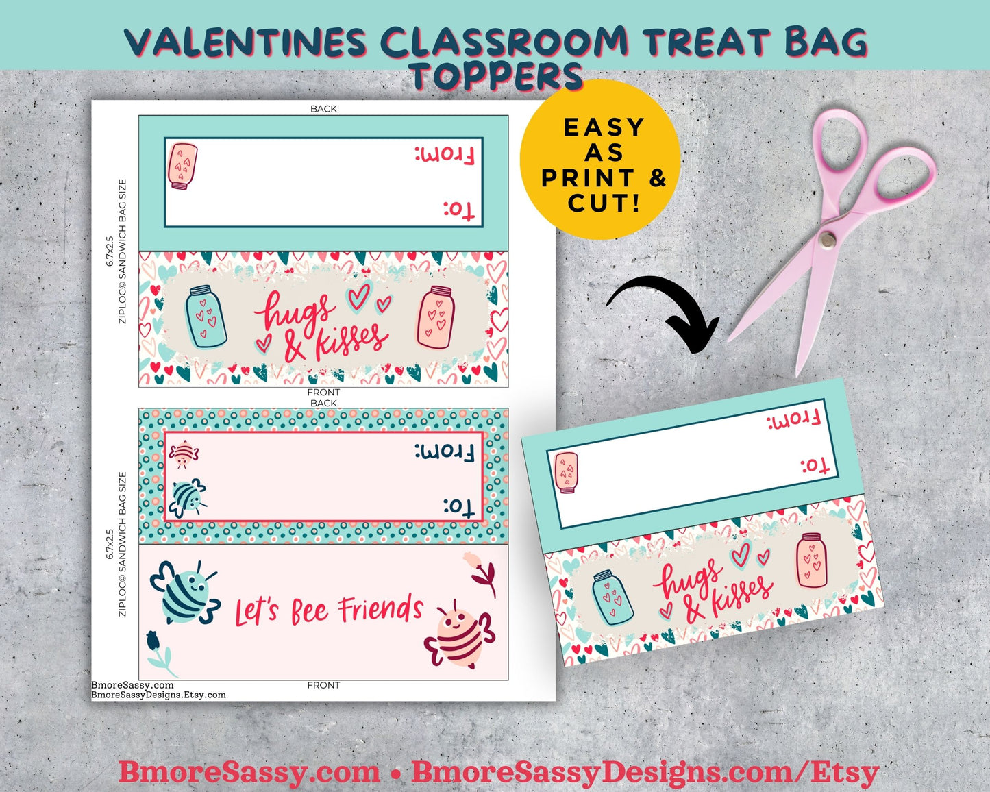 Valentine Treat Bag Topper Template Bundle