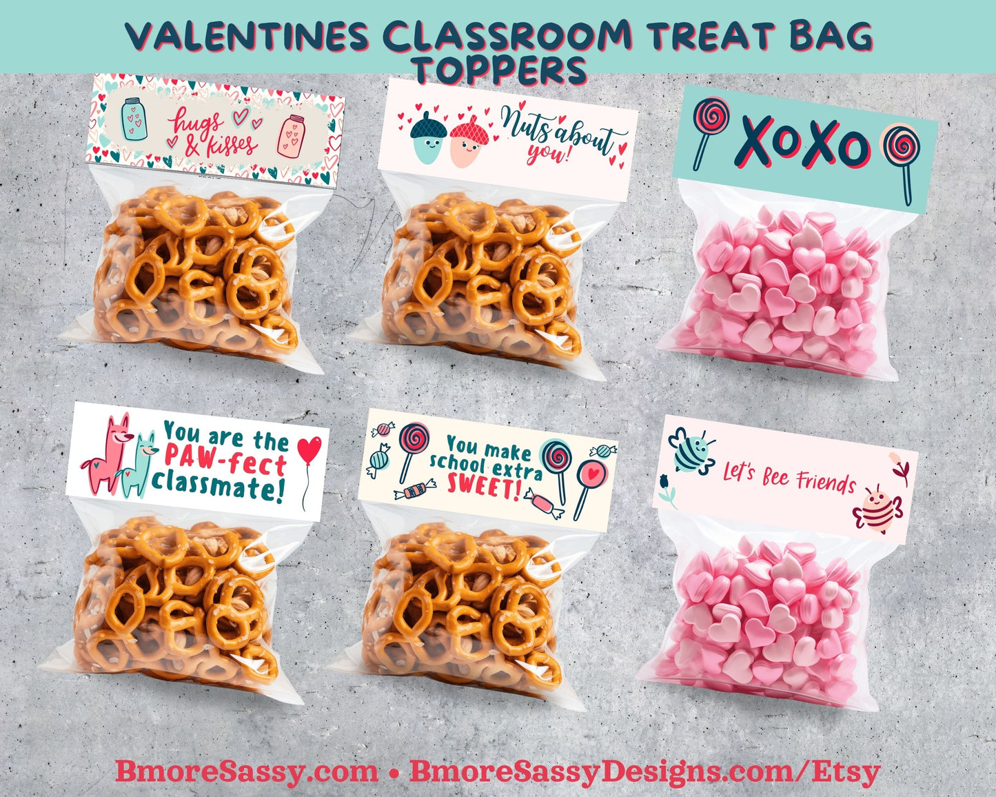 Valentine Treat Bag Topper Template Bundle