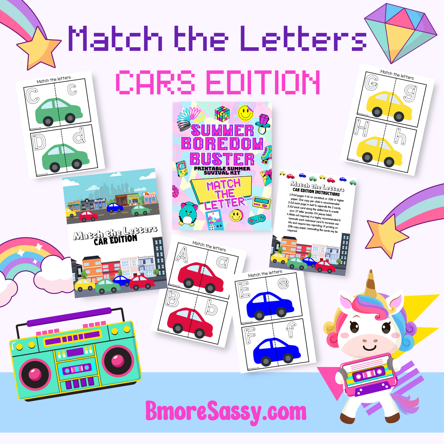 Printable Boredom Buster Summer Survival Kit - INSTANT DOWNLOAD- Limited Commercial Rights