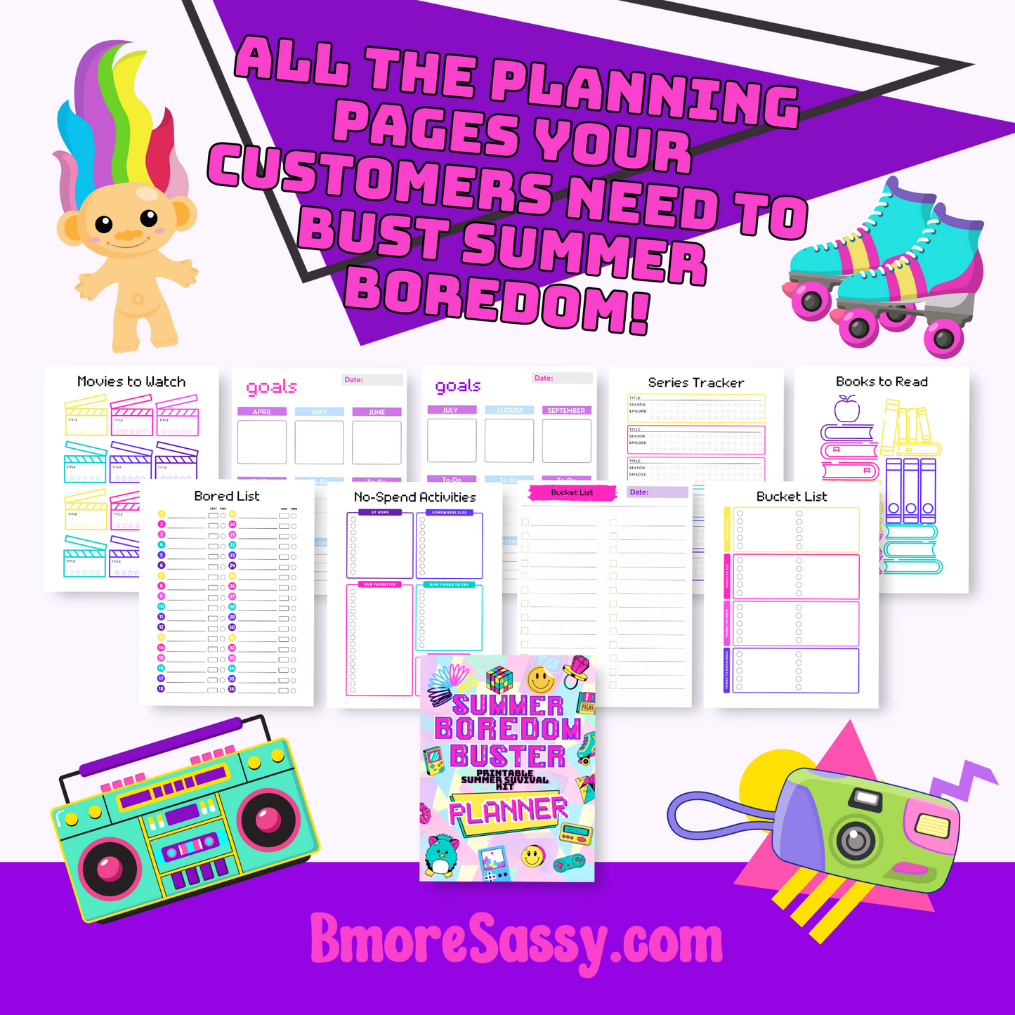 Printable Boredom Buster Summer Survival Kit - INSTANT DOWNLOAD- Limited Commercial Rights
