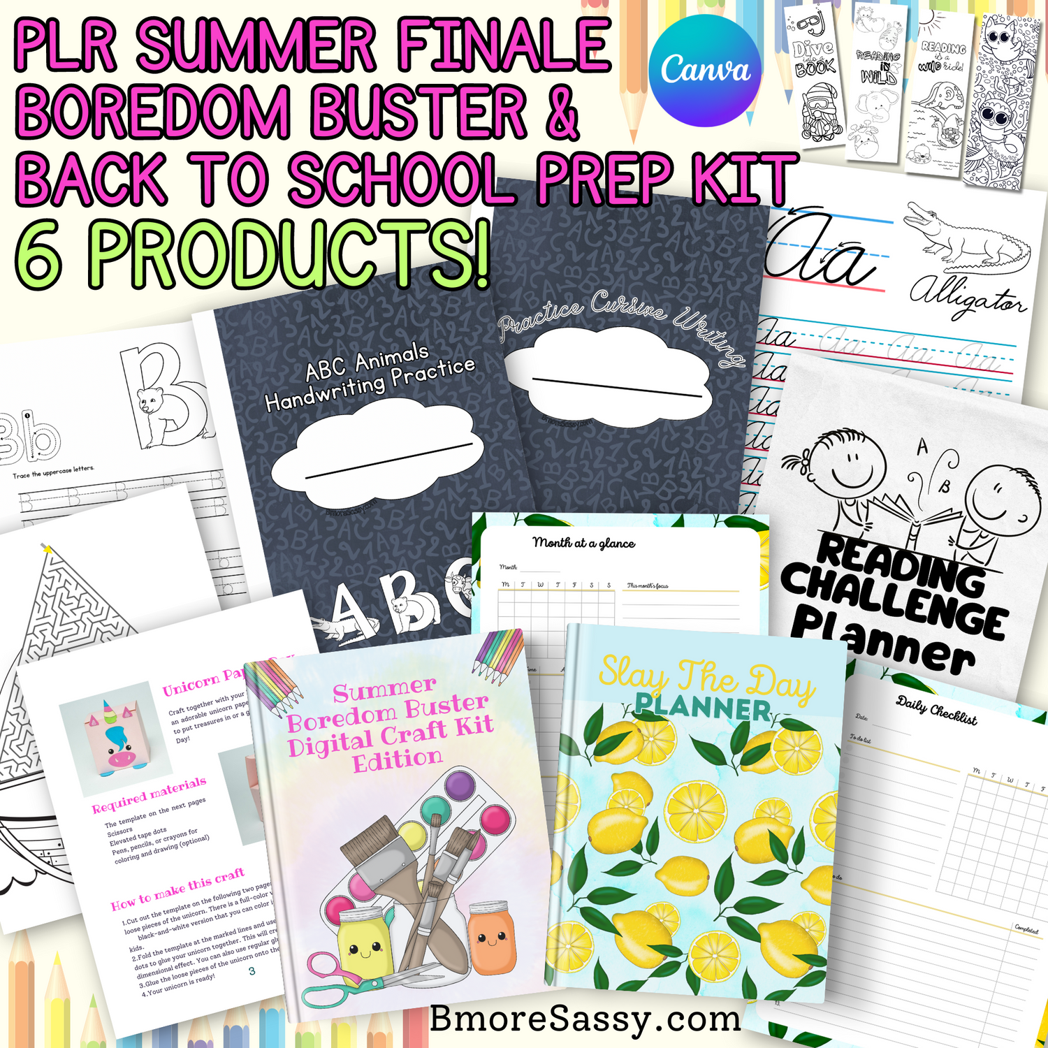 PLR Summer Finale Boredom Buster and Back to School Prep Kit promo graphic