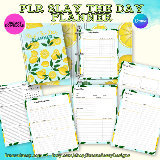 PLR Slay Your Day: Daily, Weekly, and Monthly Printable Planner