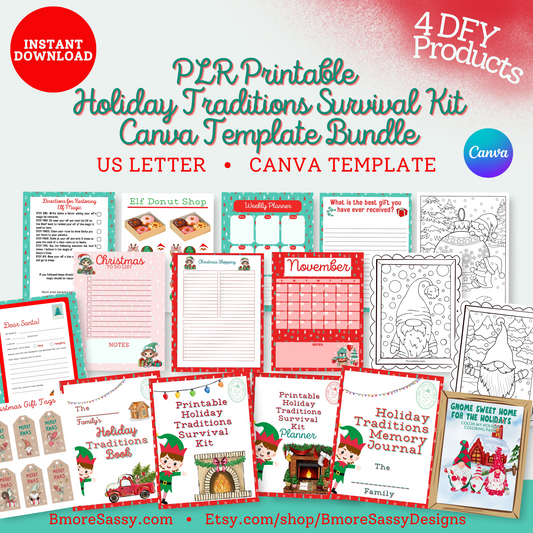 PLR Printable Holiday Traditions Survival Kit