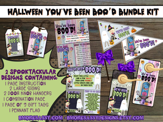 Printable You've Been Boo'd/Booed Bundle Kit – Unlock a Spooktacular Halloween with INSTANT DOWNLOAD!