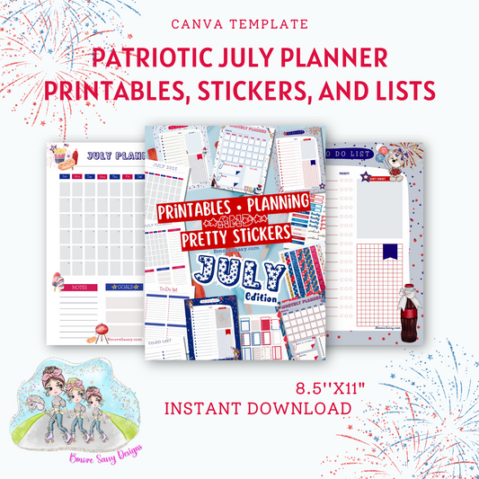 Patriotic Printable Planner Pages and Stickers