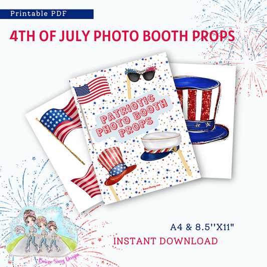 Printable Patriotic 4th of July Photo Booth Props